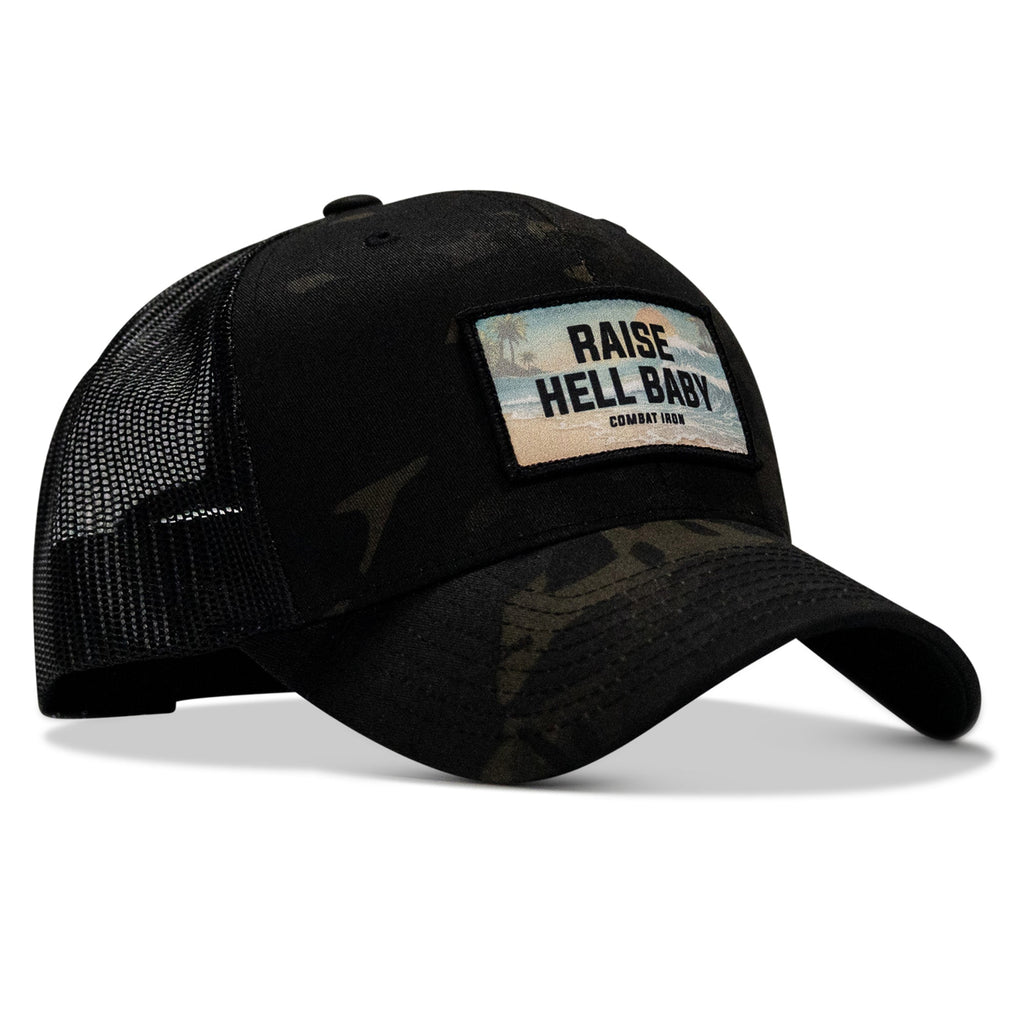 Raise Hell Baby Sunset Patch Snapback Hat