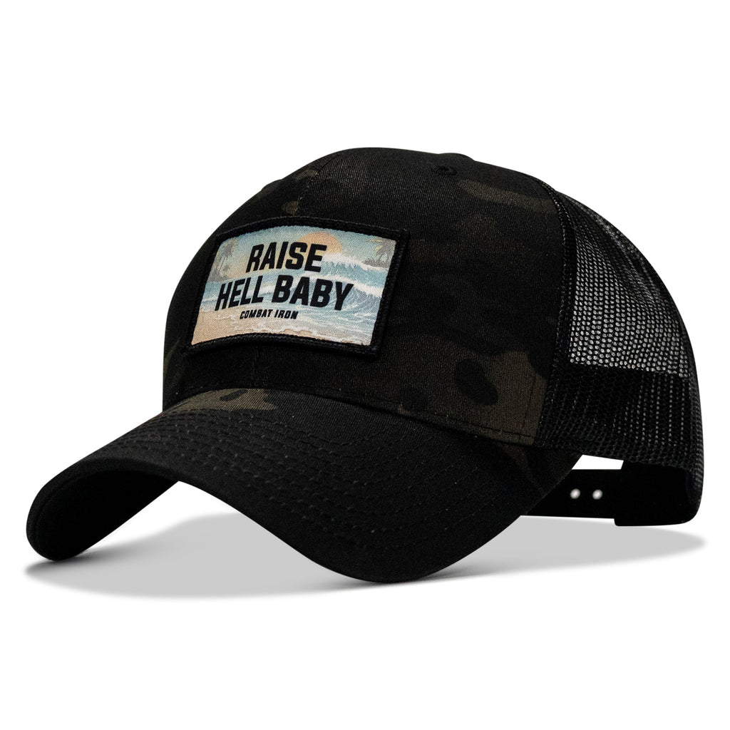 Raise Hell Baby Sunset Patch Snapback Hat