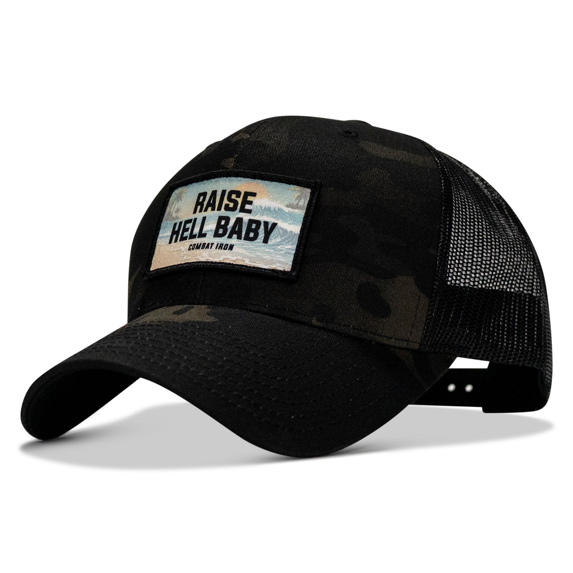 Raise Hell Baby Sunset Patch Snapback Hat