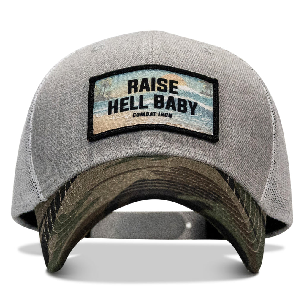 Raise Hell Baby Sunset Patch Snapback Hat
