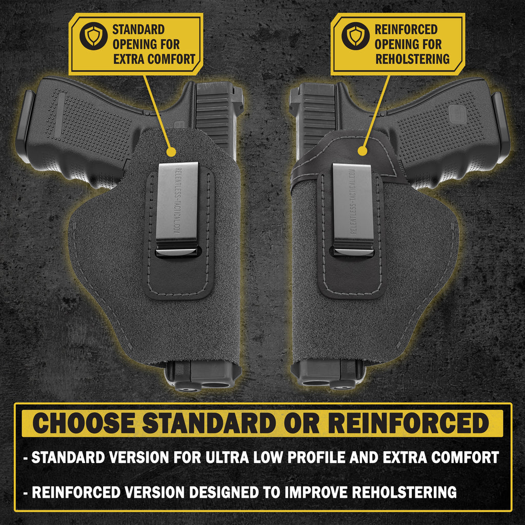 The Ultimate Suede Leather IWB Holster Large Size | Fits S&W Shield/Glock/XD - Lifetime Warranty - Made in USA