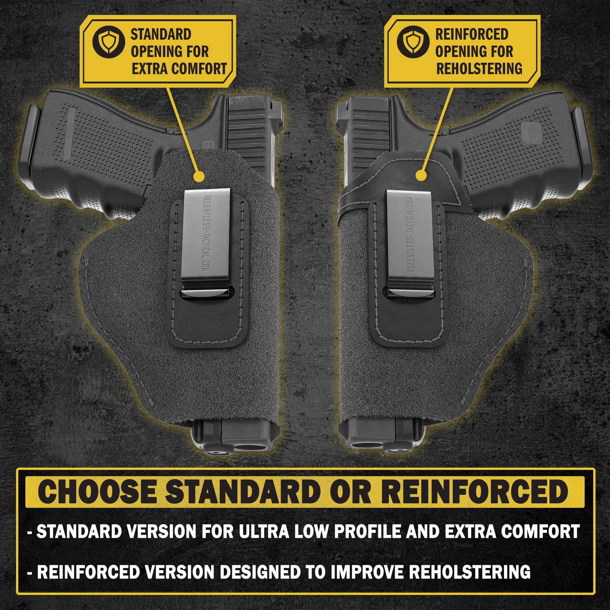 The Ultimate Suede Leather IWB Holster Large Size | Fits S&W Shield/Glock/XD - Lifetime Warranty - Made in USA