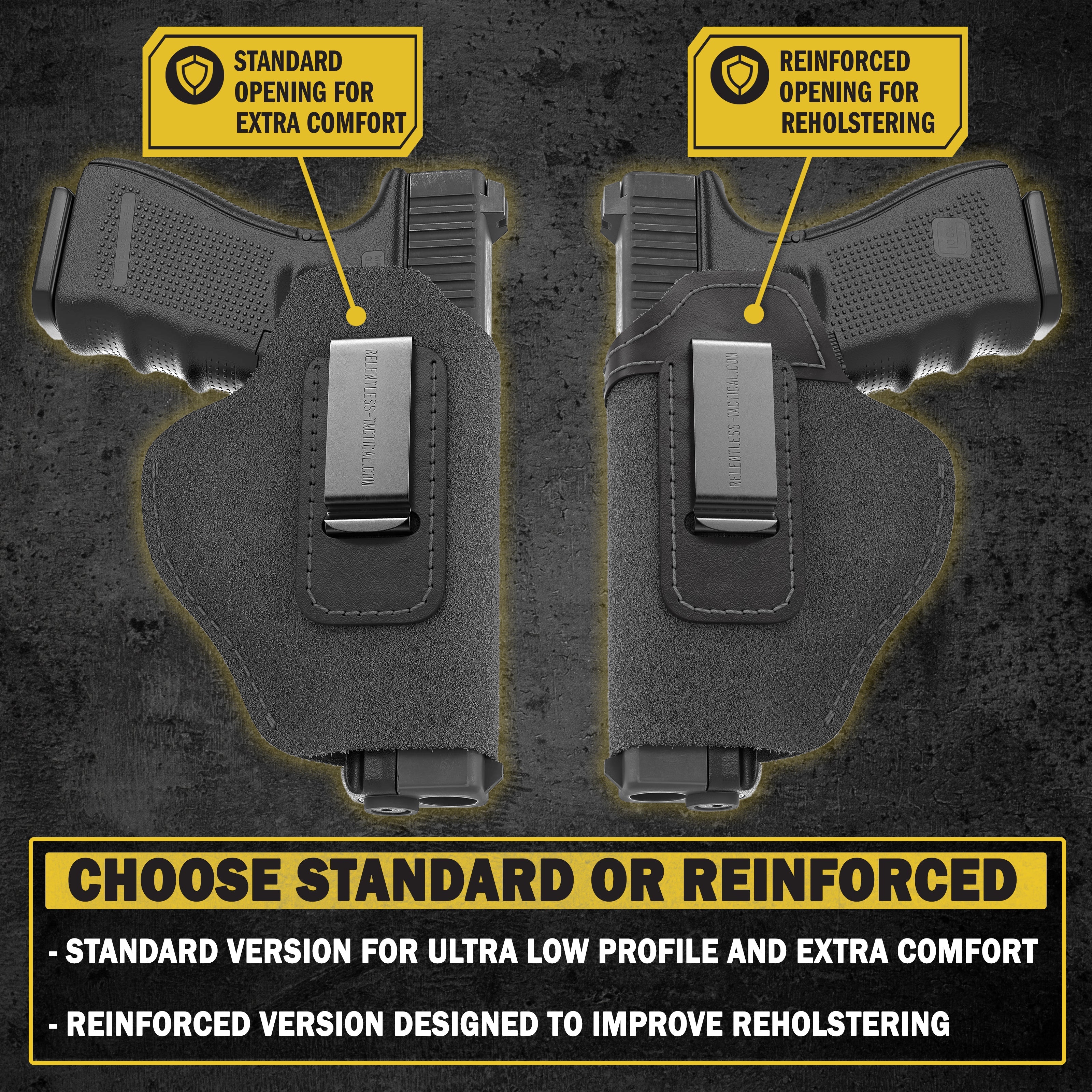 The Ultimate Suede Leather IWB Holster Large Size | Fits S&W Shield/Glock/XD - Lifetime Warranty - Made in USA