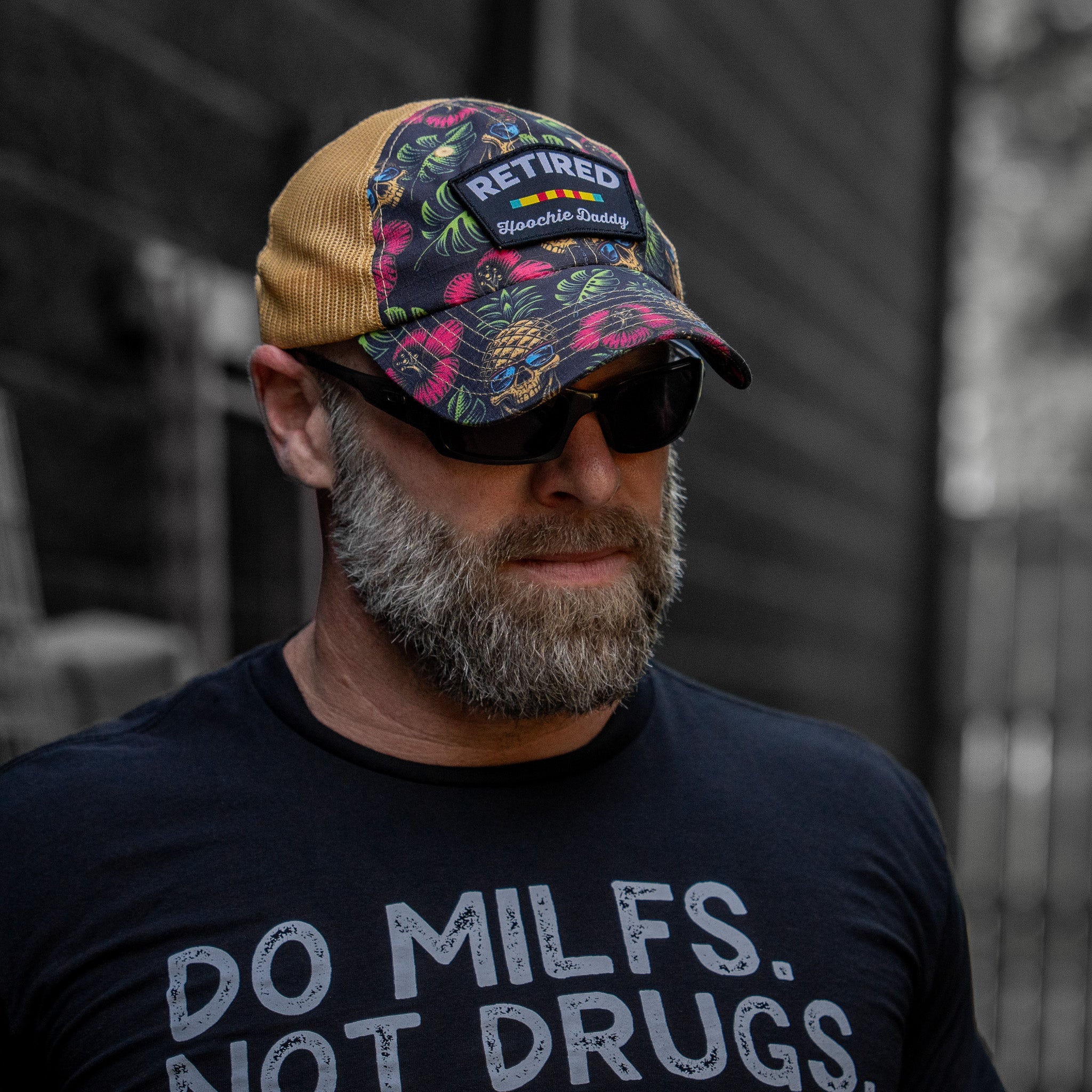 Retired Hoochie Daddy Veteran Patch Ripstop Tactical Mesh Snapback Hat