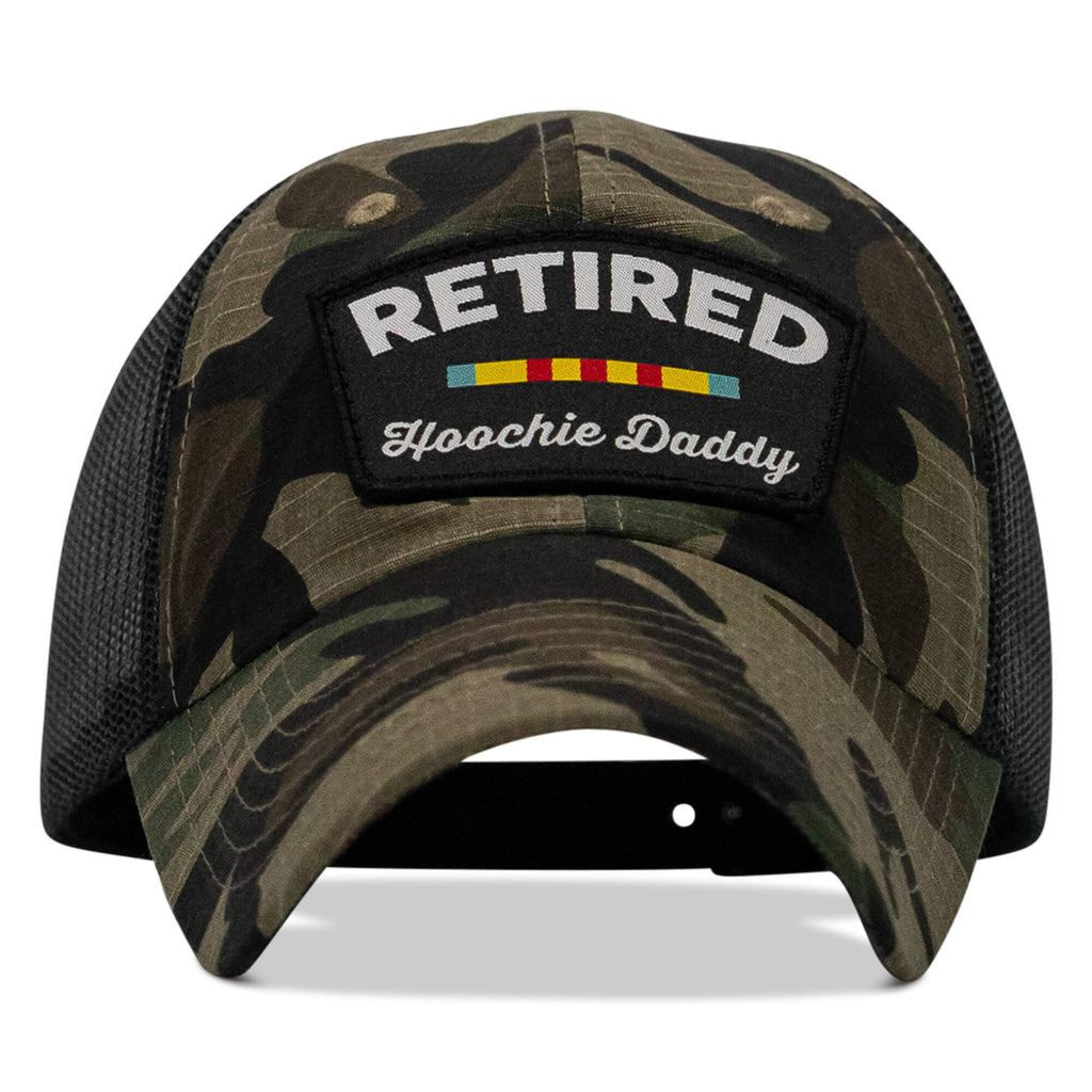 Retired Hoochie Daddy Veteran Patch Ripstop Tactical Mesh Snapback Hat