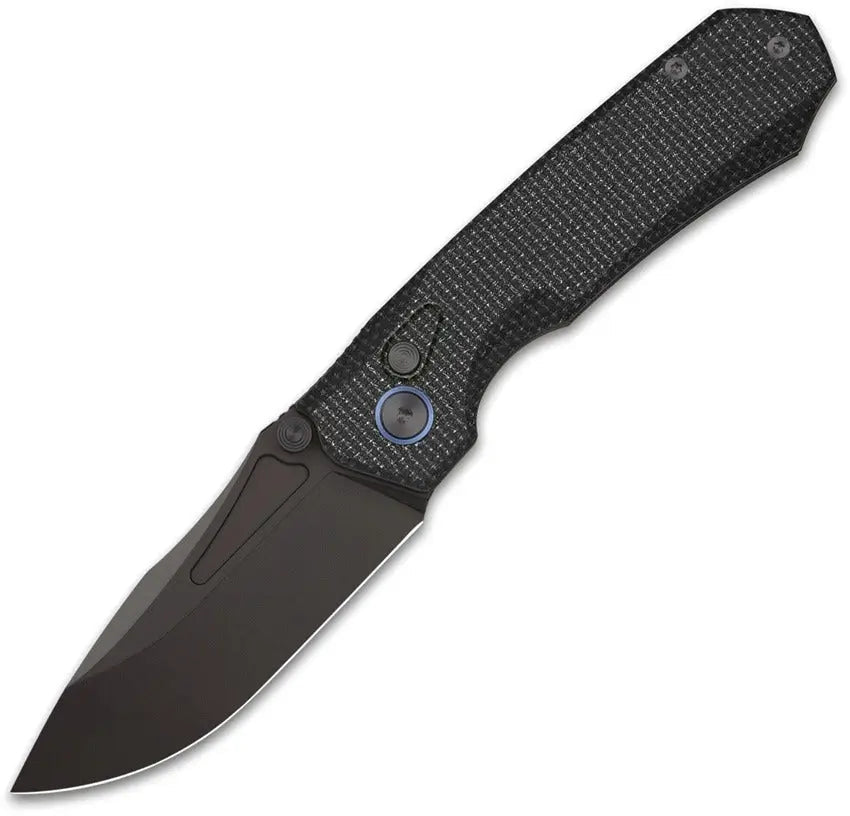 Remette Rhino Button Lock Folding Knife Black Micarta