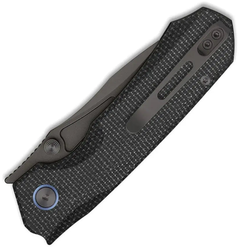 Remette Rhino Button Lock Folding Knife Black Micarta