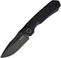 Remette Rhino Button Lock Folding Knife Black G10