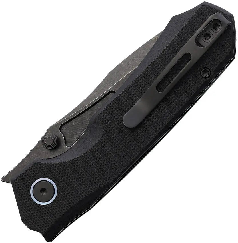 Remette Rhino Button Lock Folding Knife Black G10