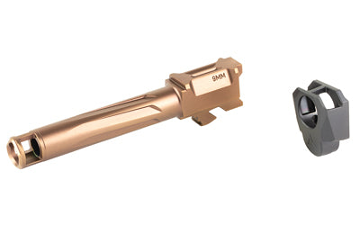 Radian Weapons RAMJET Barrel |  AFTERBURNER Compensator |  9MM |  DLC Finish |  Bronze and Black |  INTRA-LOK Mounting System |  Fits GLOCK 19 Gen 3