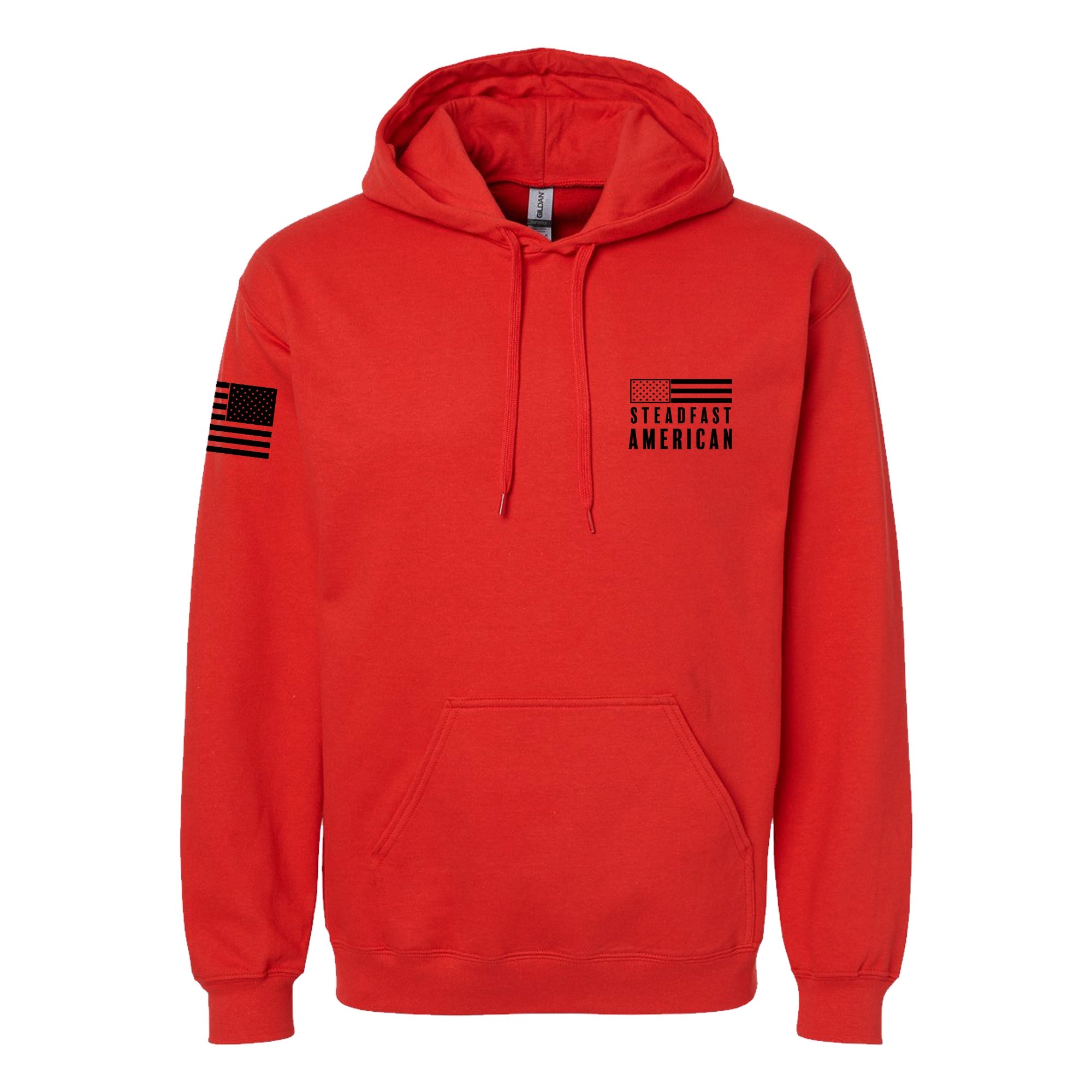 Remember Everyone Deployed (R.E.D.) American Flag, SoftStyle Hoodie, Red