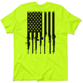 Rifle Flag - Safety Yellow Pocket T-Shirt