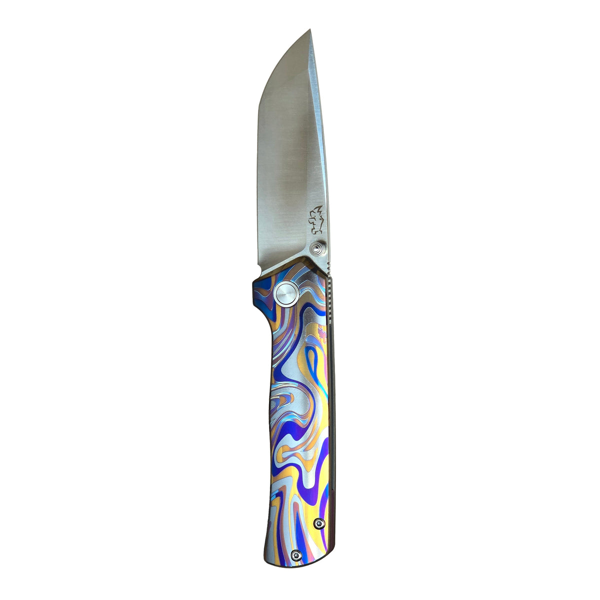 MUCITUP Rift Ti Titanium Folding Knife 14C28N Front Flipper EDC 7.25"