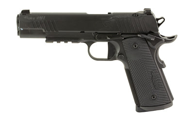 Sig Sauer 1911 X Series |  Single Action Only |  Semi-automatic |  1911 |  Full Size |  45 ACP |  5" Barrel |  DLC Finish |  Black |  Optics Ready |  LOK Grips G10 Grips |  P-Series XRAY3 Day/Night Sights |  Ambidextrous Safety |  8 Rounds |  2 Magazines