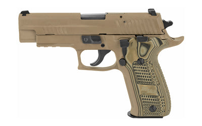 Sig Sauer P226 |  Scorpion |  California Compliant |  Double Action/Single Action |  Semi-automatic |  Metal Frame Pistol |  Full Size |  9MM |  4.4" Barrel |  Alloy |  Flat Dark Earth |  G10 Grips |  Night Sights |  Decocker |  10 Rounds |  Short Reset T