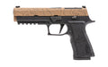 Sig Sauer P320 XTEN ENDURE |  Striker Fired |  Semi-automatic |  Polymer Frame Pistol |  Full Size |  10MM |  5" Barrel |  Cerakote Finish |  Flat Dark Earth Slide with Topographic Laser Etched Pattern |  Black Frame |  Optics Ready |  XRAY3 Night Sights