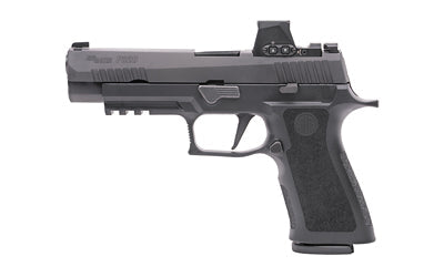 Sig Sauer P320 XFULL |  Semi-automatic |  Striker Fired |  Polymer Frame Pistol |  Full Size |  9MM |  4.7" Carbon Steel Barrel |  Nitron Finish Slide |  Black |  ROMEO-X PRO 2 MOA Optic |  PRO Optic Footprint |  XRAY3 Day/Night Sights |  10 Rounds |  2 M