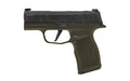 Sig Sauer P365X Fortunate Son |  Semi-automatic |  Striker Fired |  Polymer Frame Pistol |  Sub-compact |  3.1" Barrel |  Nitron Finish |  Green and Black |  Optics Ready |  X-RAY3 Day/Night Sights |  Polymer Grips |  12 Rounds |  2 Magazines