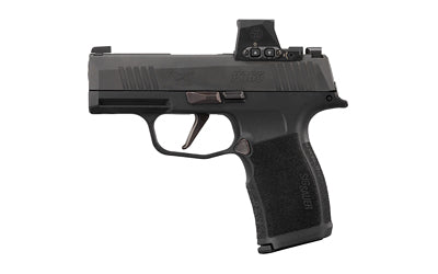 Sig Sauer P365X |  Striker Fired |  Semi-automatic |  Polymer Frame Pistol |  Micro-Compact |  9MM |  3.1" Barrel |  Nitron Finish |  Black |  XRAY3 Day/Night Sights |  10 Rounds |  2 Magazines |  Includes Romeo-X SIG-LOC Compact Optic