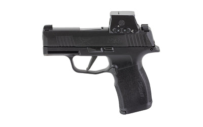 Sig Sauer P365X |  Striker Fired |  Semi-automatic |  Polymer Frame Pistol |  Micro-Compact |  9MM |  3.1" Barrel |  Nitron Finish |  Black |  XRAY3 Day/Night Sights |  12 Rounds |  2 Magazines |  Includes Romeo-X SIG-LOC Compact Optics