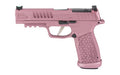 Sig Sauer P365 FUSE |  Semi-automatic |  Striker Fired |  Polymer Frame Pistol |  Compact |  9MM |  4.3" Barrel |  Cerakote Finish from Shark Coast Tactical |  Pink |  Sig Sauer LXG Grip |  Fiber Optic Front and Low-Profile Combat Rear Sights |  3 Magazin