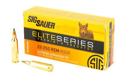 Sig Sauer Elite Series |  Varmint & Predator |  22-250 Remington |  40 Grain |  20 Round Box