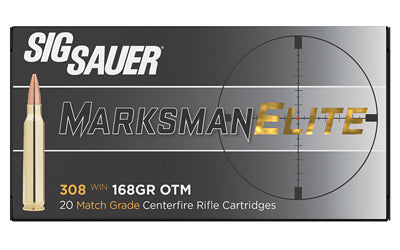 Sig Sauer Elite Match |  308 Winchester |  168 Grain Open Tip Match |  20 Round Box