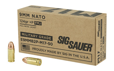 Sig Sauer V-Crown Elite Ball |  9MM |  124 Grain |  Full Metal Jacket |  50 Round Box