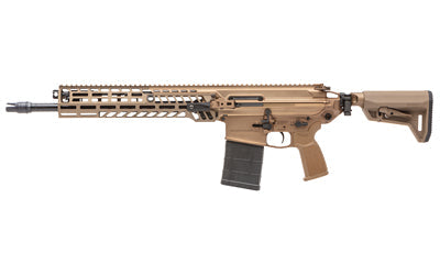 Sig Sauer MCX Spear |  Semi-automatic AR |  7.62 NATO |  16" Threaded Barrel |  SLX/SLH QD Flash Hider |  Anodized Finish |  Coyote |  M-LOK Handguard |  Ambidextrous Bolt Catch/Release |  Rear and Side Charging Handle |  2 Position Adjustable Gas Valve |