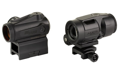 Sig Sauer ROMEO-MSR Gen II/JULIET3-MICRO |  Red Dot Sight and Magnifier Combo |  3X Magnification |  20mm Objective |  2 MOA Red Dot |  Matte Finish |  Black |  Fits Picatinny Rail