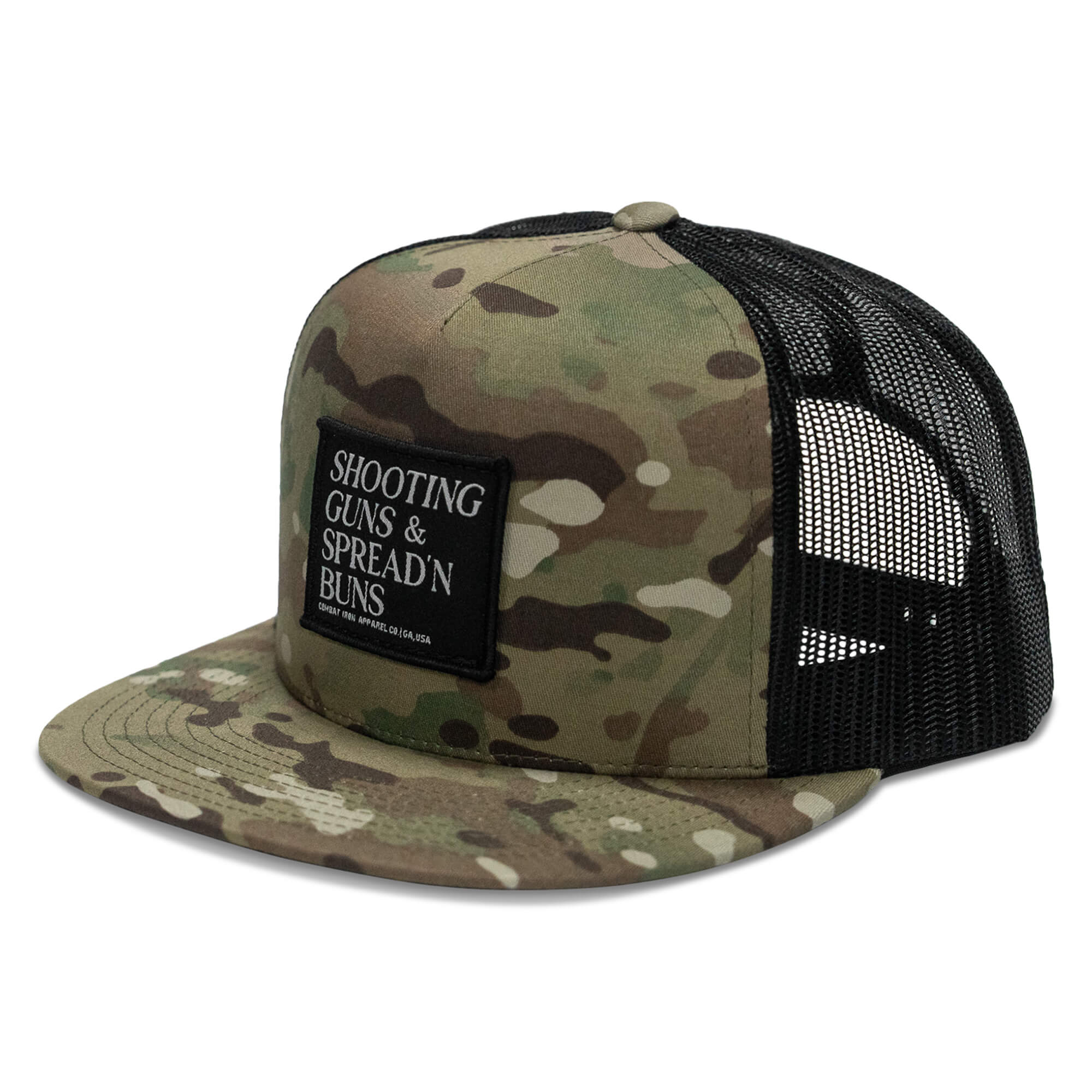Shooting Guns & Spreadin' Buns Patch Flatbill Hat