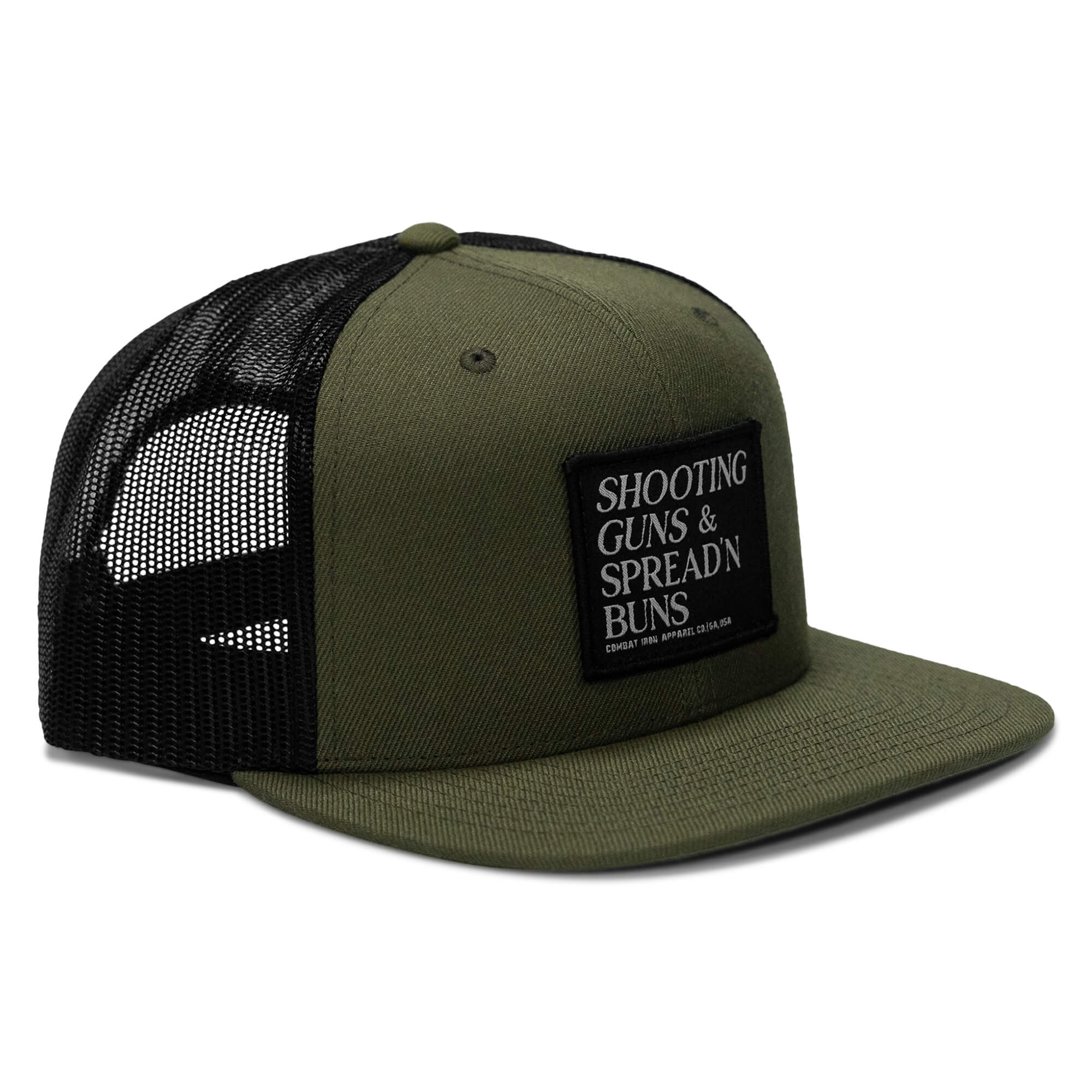 Shooting Guns & Spreadin' Buns Patch Flatbill Hat