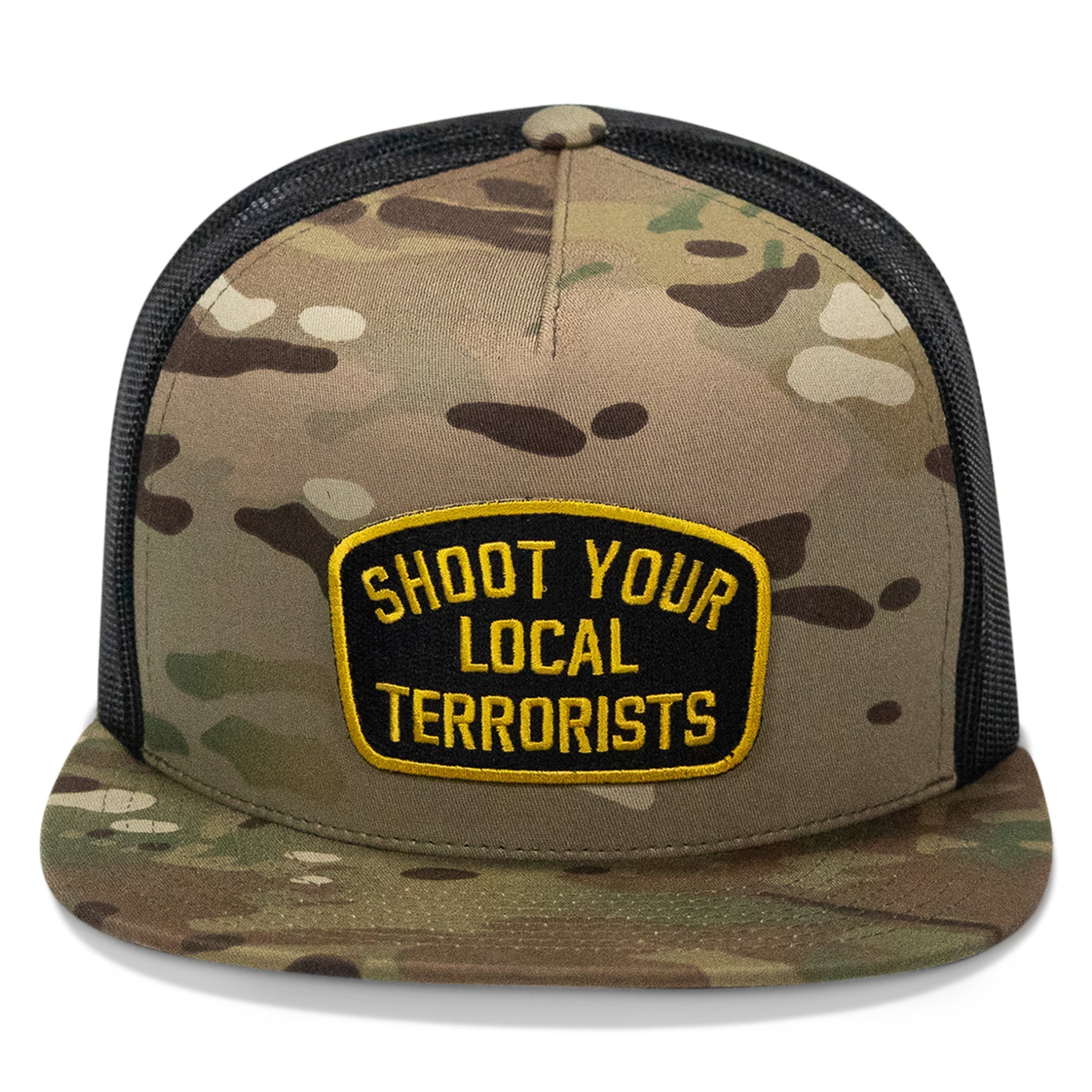 Shoot Your Local Terrorist Patch Flatbill Snapback Hat