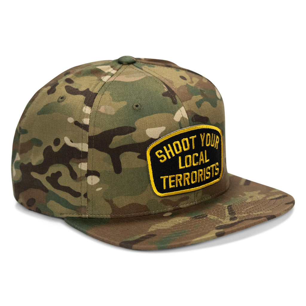Shoot Your Local Terrorist Patch Flatbill Snapback Hat