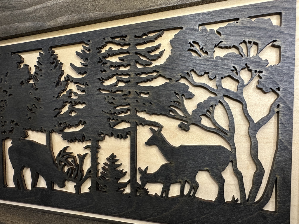 Rustic Wilderness Deer Scene Wall-Mounted Gun Cabinet – Secure & Stylish Hidden Firearm Storage