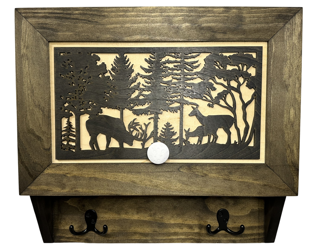Rustic Wilderness Deer Scene Wall-Mounted Gun Cabinet – Secure & Stylish Hidden Firearm Storage