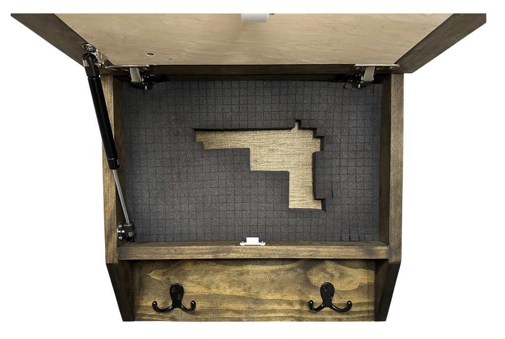 Rustic Wilderness Deer Scene Wall-Mounted Gun Cabinet – Secure & Stylish Hidden Firearm Storage