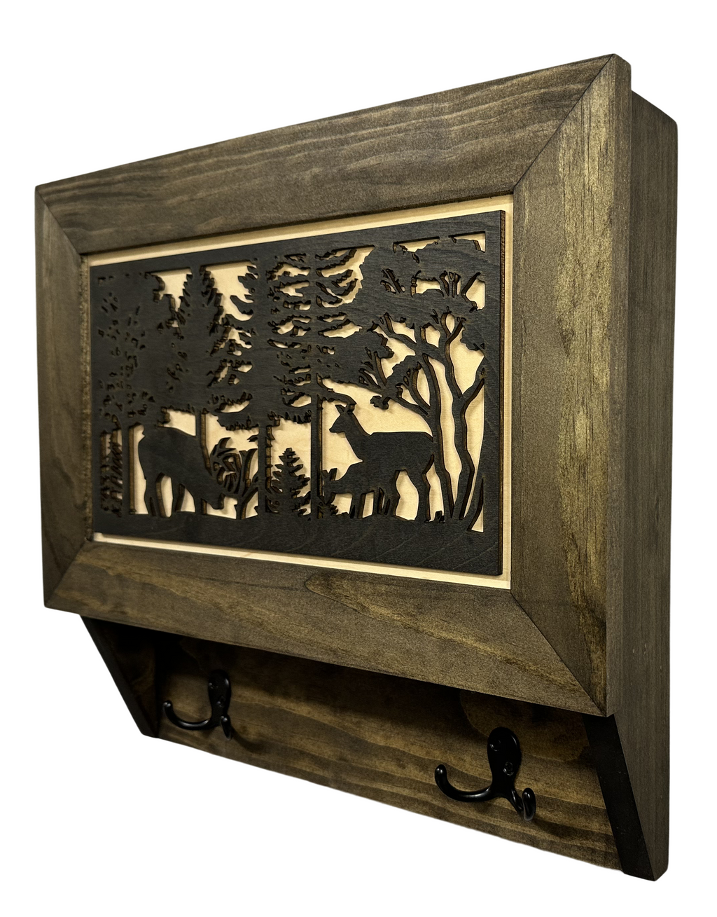 Rustic Wilderness Deer Scene Wall-Mounted Gun Cabinet – Secure & Stylish Hidden Firearm Storage