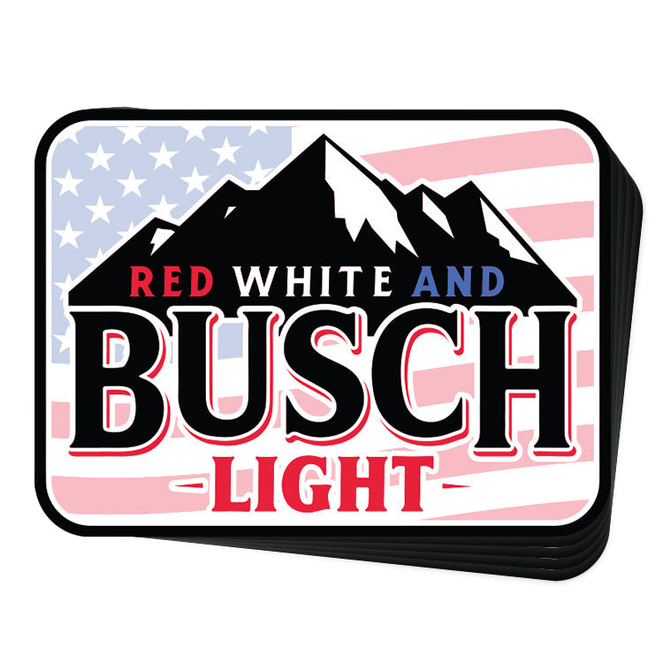 Red, White And Busch Light Decal