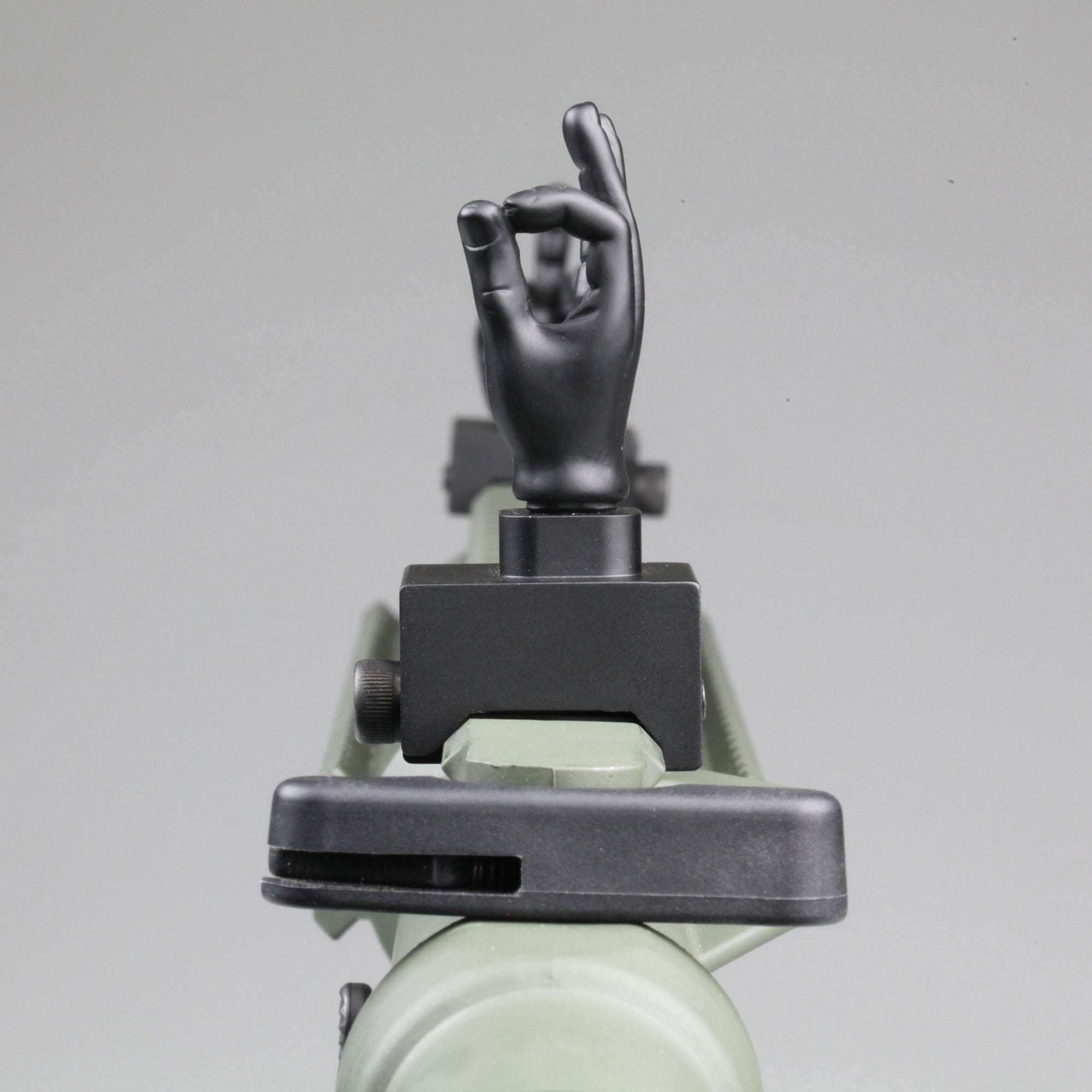 Black Color Novelty Finger Iron Sight Set - Straight (Middle Finger & OK Hand)