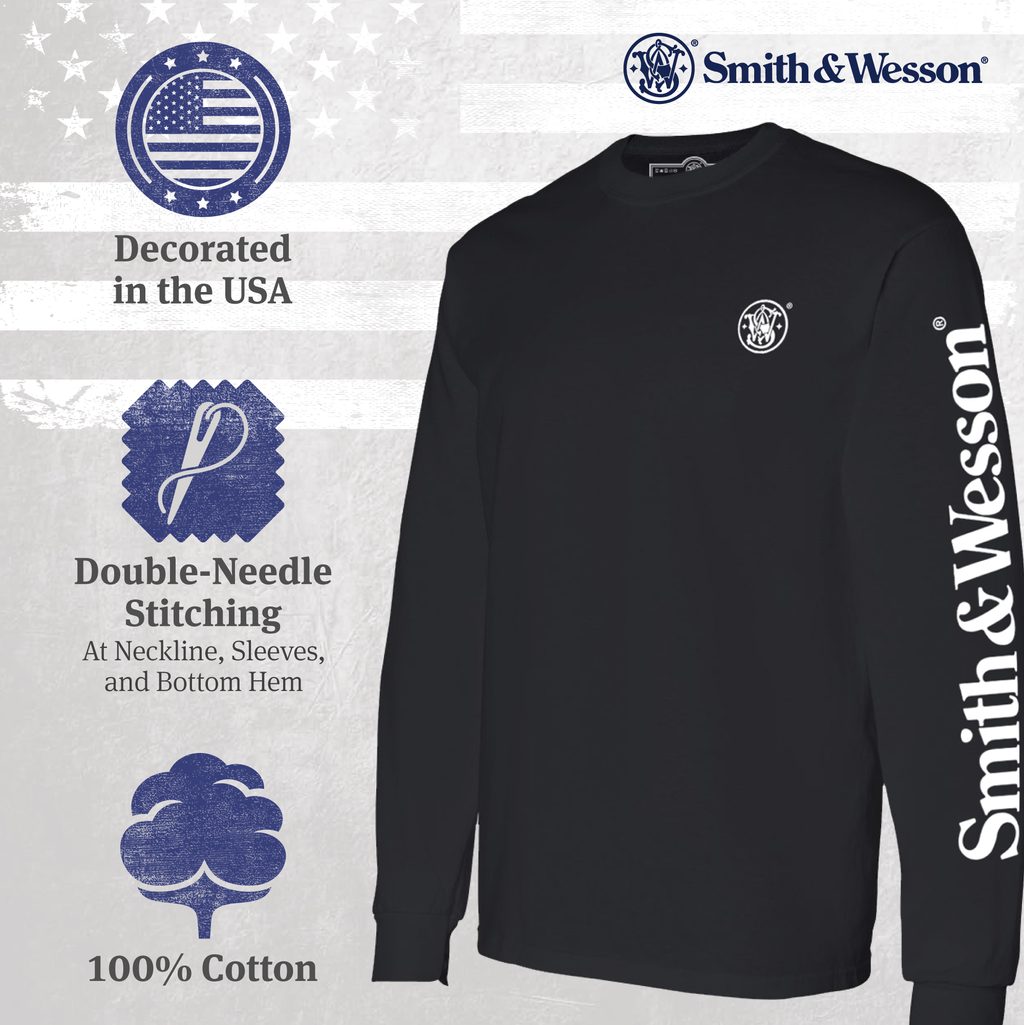 Smith & Wesson® Long Sleeve Tee with Arm Logo in Military Green