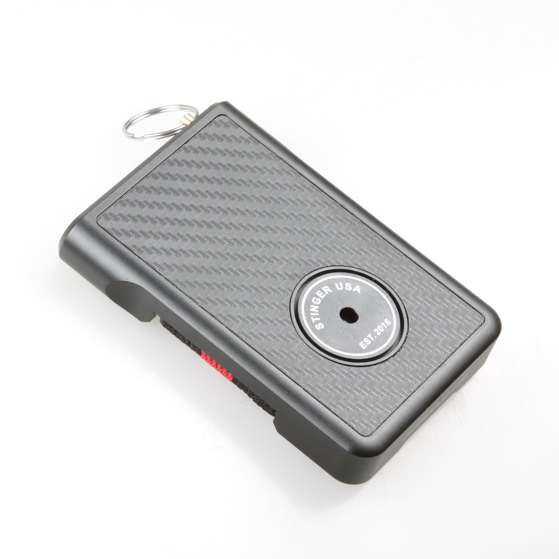 Stinger Aluminum Minimalist Wallet, Card Holder, Safety Wallet with Personal Alarm ( Black Carbon Fiber)