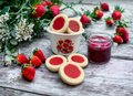 STRAWBERRY JAM FILLED COOKIES | Thumbprint cookies