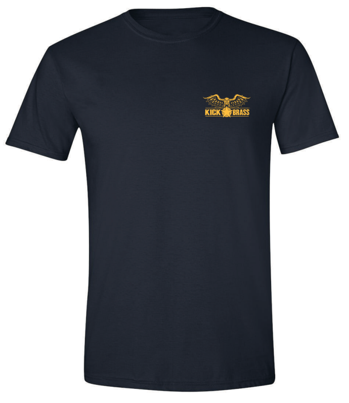 Kick Brass® – Never Surrender, Freedom Over Everything Premium Tee in Navy