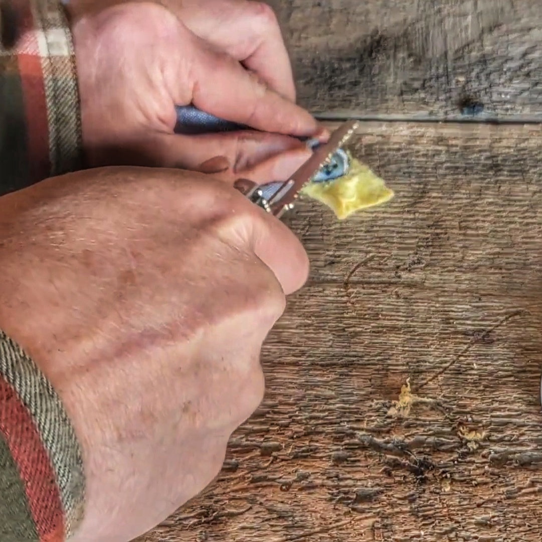Saw Shemagh: Firestarter sewn button, built-in Kevlar Utility Saw, Fire Tinder border.