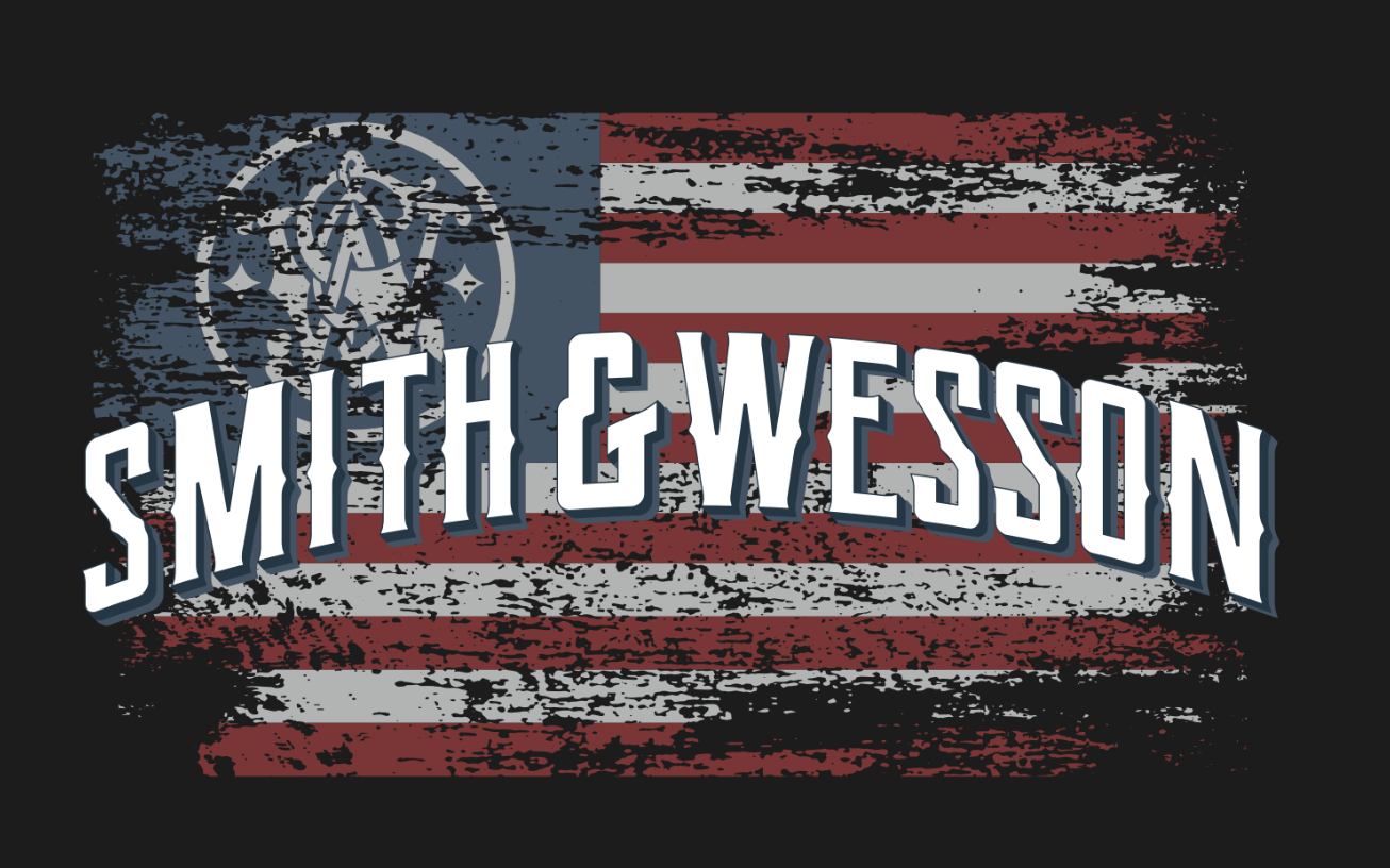 Smith & Wesson® Distressed Flag Premium Tee in Black