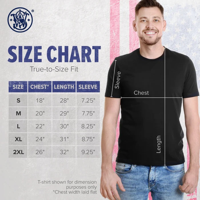 Smith & Wesson® Crewneck Wrap-Around Logo Short Sleeve Tee in Nickel Heather