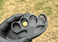 Black Steel Knuckle Duster – Matte Finish with Belt Loop Leather Case