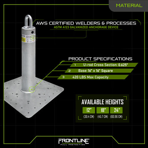 Frontline Commercial Roof Anchor 12"
