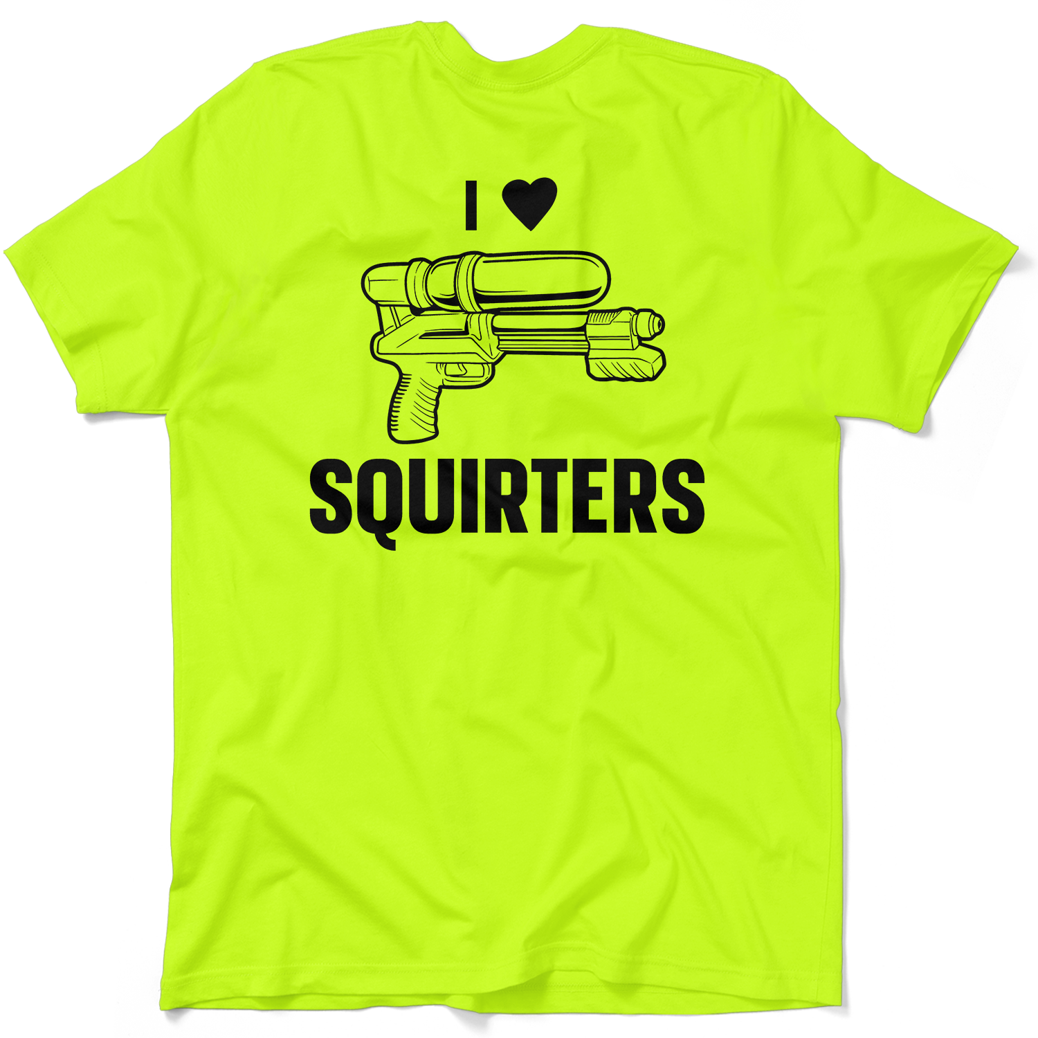 I Love Squirters - Safety Yellow Hi-Vis Pocket T-Shirt